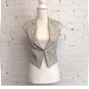 Adam Adam Lippes cropped shrunken vest black crosshatch size 0